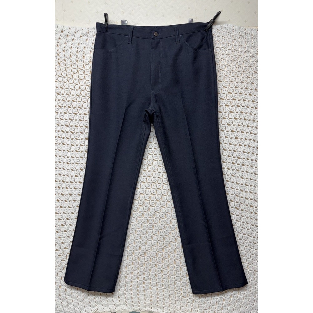 Wrangler Wrancher Pants Men Tag 38x32 Fits 36x32 Navy Blue Western Slack 82NV